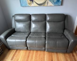 Leather Couch with 2 reclining seats plus separate recliner photo 1 of 2