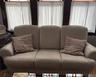 Leather Couch matching loveseat and ottoman photo 1 of 2