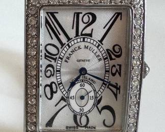 Franck Muller watch 033605 - Long Island Diamond Bezel, Pink Leather Strap