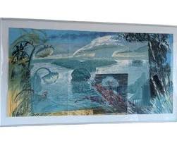 Michael Mazur Triptych Lithograph - Framed 67 x 36 Inches