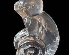 Val Saint Lambert Crystal Monkey Figurine