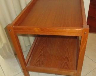 Mid Century Trioh Teak Two Tier Table/Cart Made in Denmark