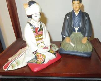 Vintage Hakata Urasaki Bride & Groom Wedding Couple Figurines