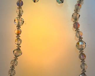 Crystal necklace and earrings