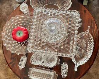 Fostoria glassware, cake stand etc