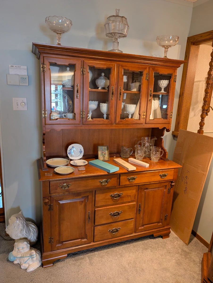 Yell City Chair Co.Young Republic Solid hard Rock Maple Buffet China Cabinet Dimensions L52.5in X W19.5in X H 70.5in