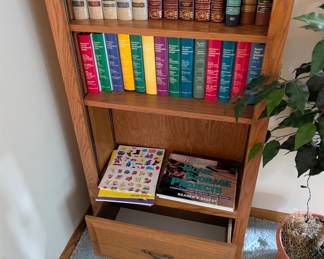 Bookshelf with Drawer - Dimensions L 24in x W 10in x H 77in