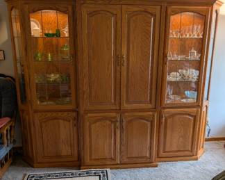 Entertainment Center With Side Cabinets - Dimensions L 99.5in x W 23.5in x H 77.5in