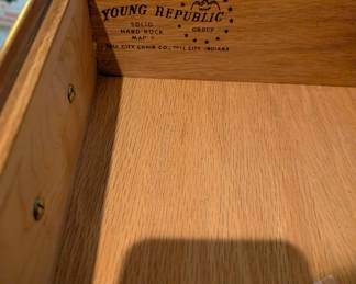 Yell City Chair Co.Young Republic Solid hard Rock Maple Dimensions L52.5in X W19.5in X H 70.5in