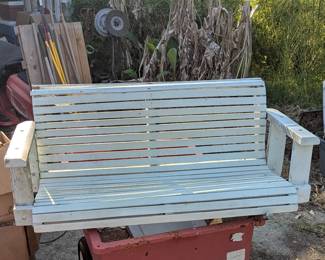 Antique wood homemade swing