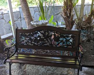 Wrought iron bench 