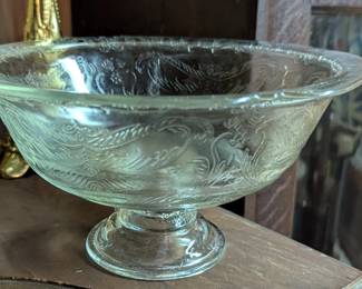 Fire king pedestal bowl 