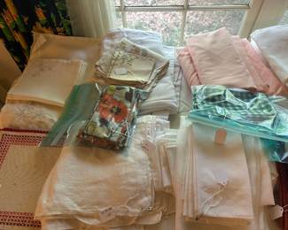 Linens of many ages and kinds