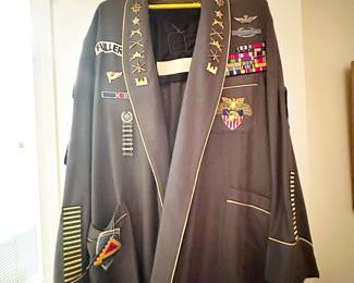 West Point Robe with Various Pins, Patches, Awards, etc