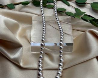 Sterling Graduated Bead Necklace