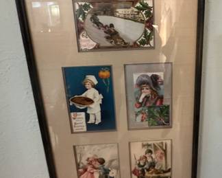 5 Vintage Postcard Framed