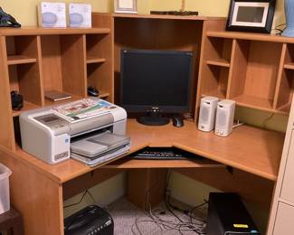 Computer desk, computer and printer still available