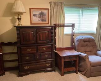 Chest of drawers, side table and chair lift recliner are still available