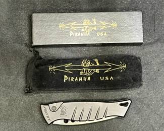 New Piranha Amazon Mirror Plain Edge Knife