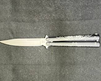 Black Cheeta Butterfly Knife