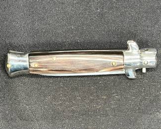 Unused Dark Horn Handle Italian Stiletto