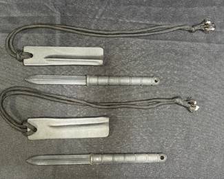 2 ABS Non-Metallic Dagger with Lanyard Neck Sheath