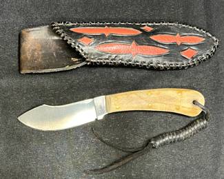 Custom Handmade Bone Handle Knife & Sheath