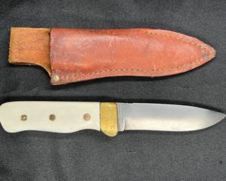 Handmade White Smooth Bone Handle Fixed Blade
