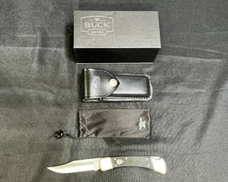 New Buck 110 Auto Elite Knife with Leather Sheath