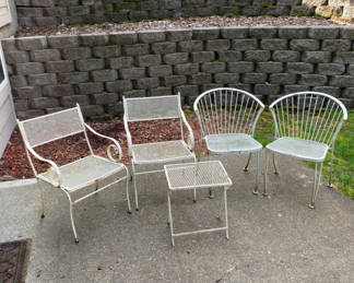 Lot 81: Wrought Iron Vintage Patio Furniture - White 