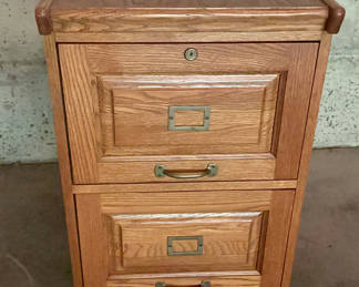 Lot 67: Two Drawer Oak Filing Cabinet
