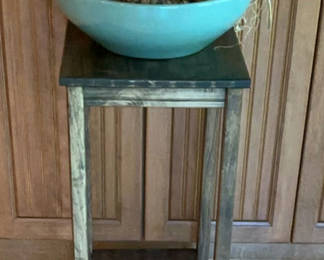 Lot 54: Small Pedestal Table With Cactus Garden