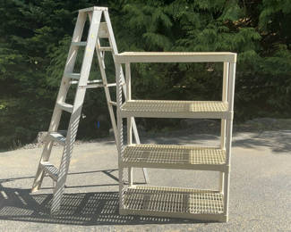 Lot 60: Lightweight Ladder And Garage Shelving