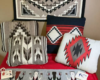 Lot 20: Southwestern Small Rugs, Pillows