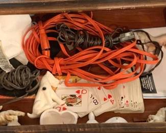 184 - Drawer Lot of Assorted Items - Drop Cords & More