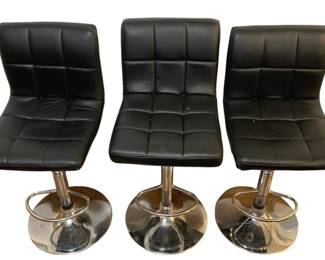 127 - 3 Swivel Chairs - 16 x 17 x 37
