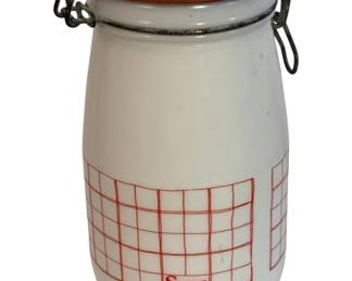 160 - Vintage Milkglass Canister - 9" Tall