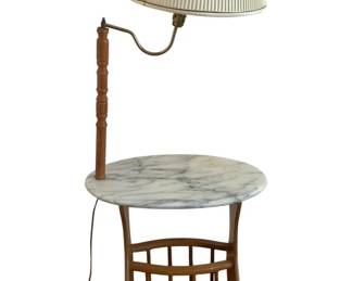 26 - Marble Top Lamp Table - 58 x 19 x 32 (Description): Used as is electric/electronic/mechanical  item. No guarantee all components, untested.