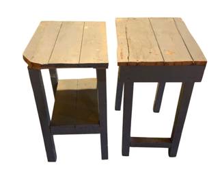 461 - 2 Primitive Wood Tables - 16 x 21 x 27