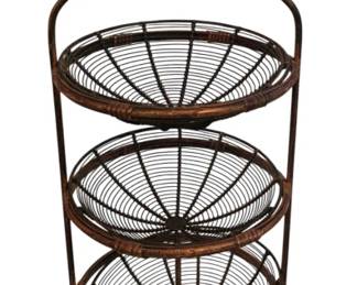 166 - 3 Teir Wire Fruit Basket Stand - 26 x 11
