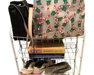 68 - Metal Rack w/ Contents - 28 x 9 x 32