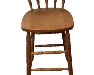 445 - Wood Stool - 14 x 14 x 30.5 - as is (Description): possibly counter height stool