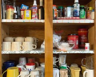117 - Cabinet Lot of Assorted Mugs & More