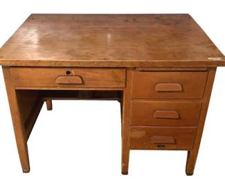 424 - Vintage Wood Desk - 30 x 42 x 30