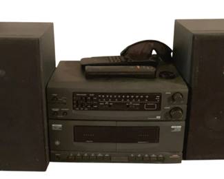 428 - Vintage GE Radio w/ Cassette Player - 24 x 15 x 8 (Description): Used as is electric/electronic/mechanical  item. No guarantee all components, untested.