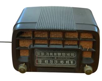 36 - Vintage Radio GE - 12 x 8 x 8 (Description): Used as is electric/electronic/mechanical  item. No guarantee all components, untested.