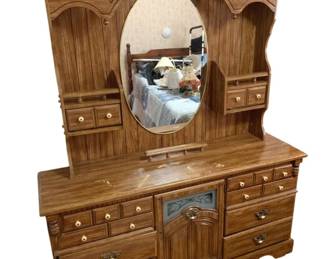 95 - Dresser w/ Mirror - 57 x 16 x 28