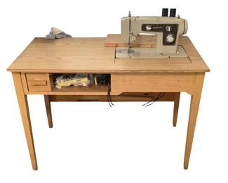 444 - Sears/Kenmore Sewing Machine - 42 x 22 x 40 (Description): Used as is electric/electronic/mechanical  item. No guarantee all components, untested.
