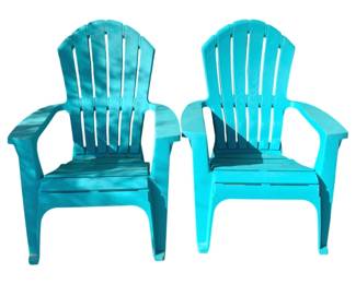 13 - 2 Adirondack Plastic Patio Chairs - 30 x 32 x 40