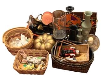 198 - Lot of Assorted Baskets, Decor & More
